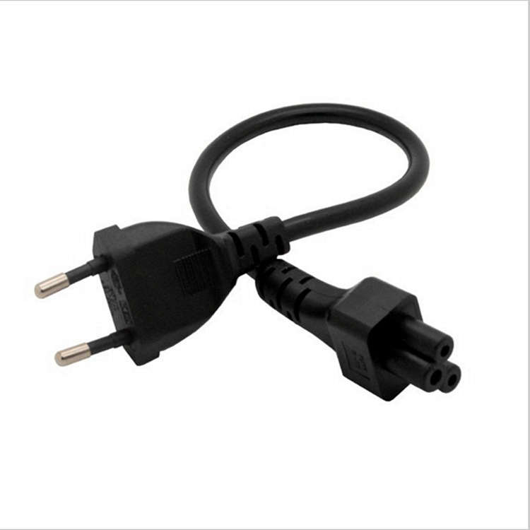 0.3米两圆插梅花尾德式 小欧规笔记本连接线 适配器 电源线