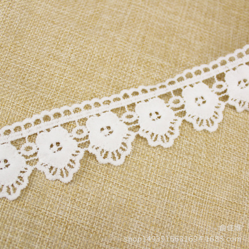 2.3CM white plum lace/curtain cotton edge accessories/water-soluble lace/home textile decorative lace