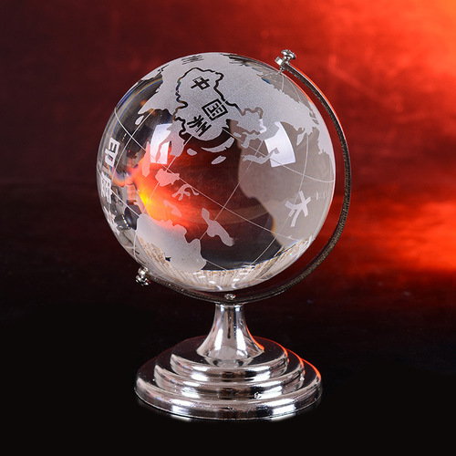 Globe large and small crystal ball desktop ornaments crystal crafts home decoration gifts holiday couple gifts