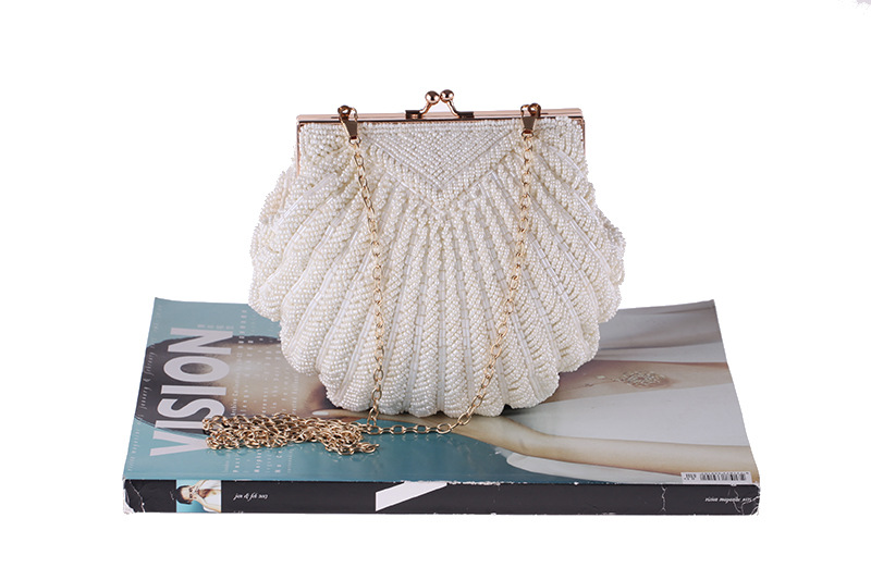 Blanche Beige Géométrique Carré Sacs De Soirée display picture 3