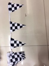 厂家直供黑白格子三角串旗 F1赛车串旗 比赛装饰黑白格三角格子旗