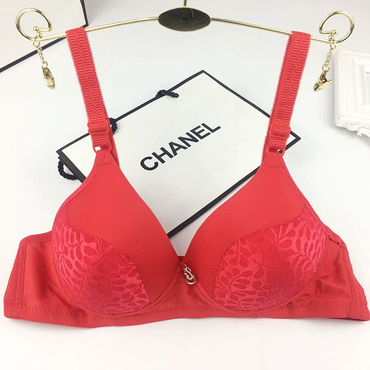 Thin wireless bra, underwear for mother, plus size, for middle age