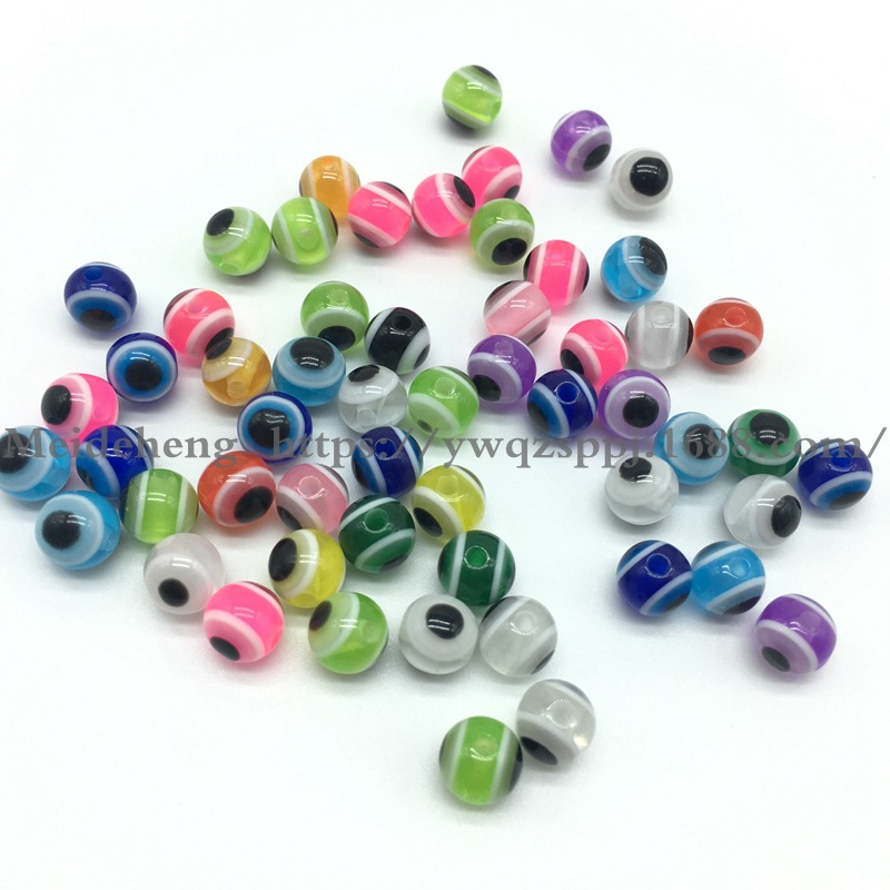 6MM-12mm colored striped resin beads cat's eye large hole cylindrical animal eye beads DIY jewelry accessories detail image 11