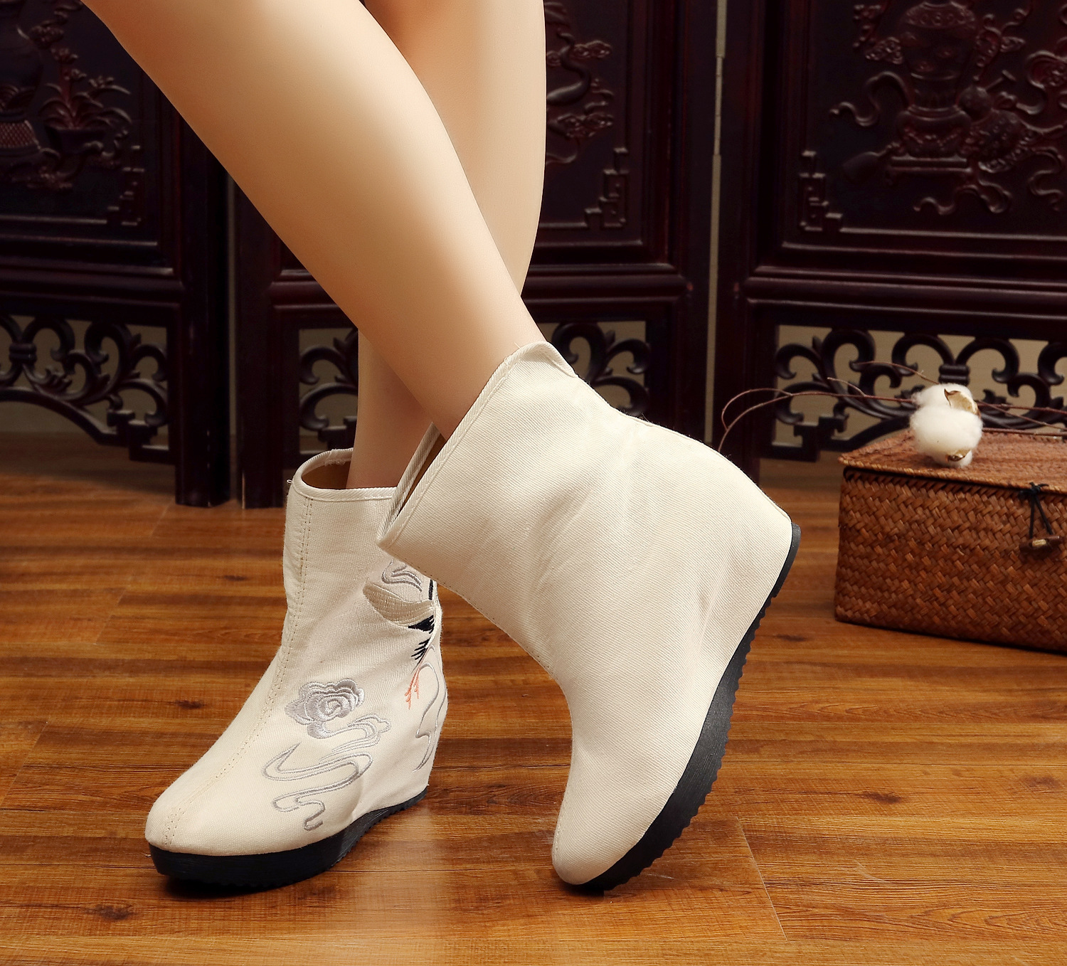 Bottes femme FLEUR DE JINCHEN en Tissu - Ref 3354945 Image 5