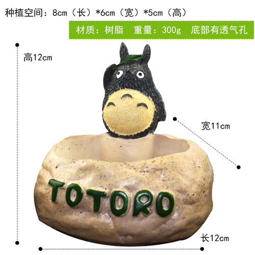 totoro Totoro green plant micro landscape succulent resin flowerpot DIY doll Doudoulong succulent flowerpot wholesale
