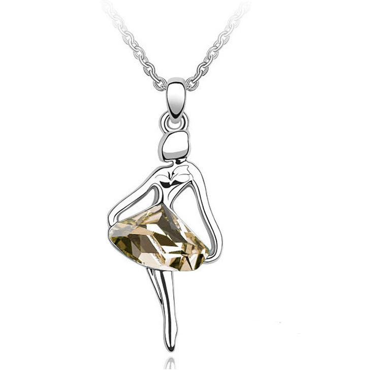 Ювелирные изделия Crystal Boutique Fantasy Blue Dance Girl Angel Necklace Wholesale-328