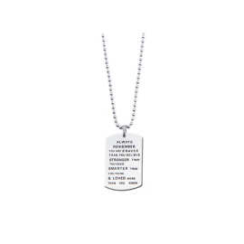 欧美时尚饰品 always remember you are braver 字母不锈钢项链