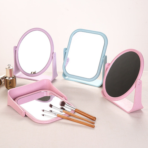 European simple makeup mirror creative double-sided 360-degree rotating high-definition mirror tabletop beauty makeup mirror
