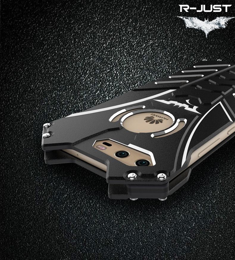 R-Just Batman Shockproof Aluminum Shell Metal Case with Custom Batarang Stent for Huawei P10 & Huawei P10 Plus
