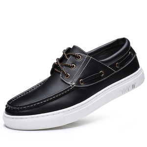 新款真皮男休闲鞋鞋男士休闲时尚懒人鞋疯马皮复古皮鞋厂家代发