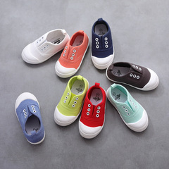Manufacturer wholesale spring new Korean lightweight children's toddler shoes canvas shoes candy color small and medium-sized children 1-7