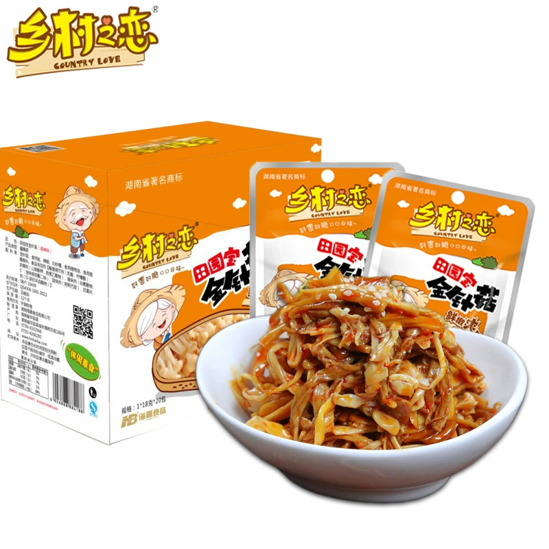 Снэк Country Love острые опята enoki в красном масле, 24 г × 20 пакетов — хунаньская специалитет