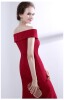 Evening dress female fashion shoulder slim sexy skirt tail word summer wedding bride dress models
