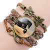 Multi -layer combination HORSE Horse Bracelet Handmade Time Semon Gem Glass Creative Dark Horse Bracelet