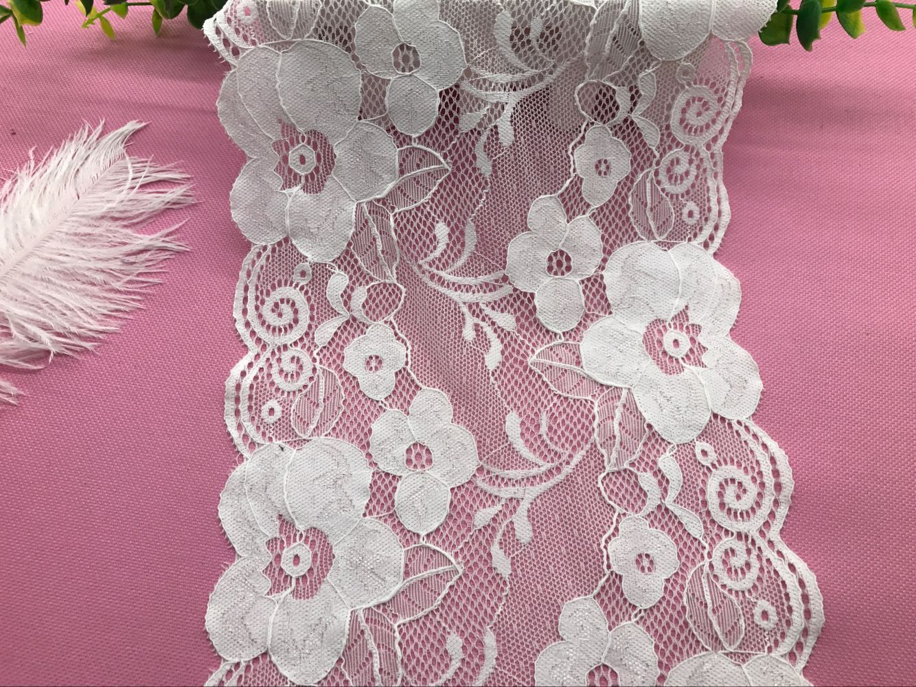 弹力花边压沙弹力花边蕾丝弹力花边氨纶花边7016# 宽度18CM