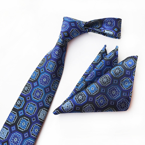 Factory direct supply  new style paisley elegant and atmospheric men's tie pocket square set