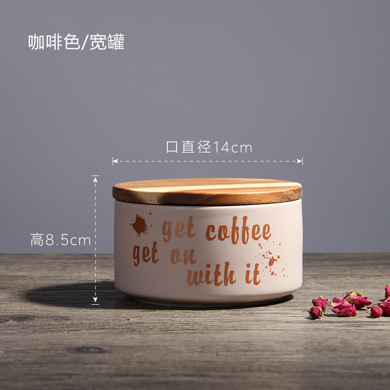 Nórdico creativo hogar cerámica sellado tarro café té almacenamiento tarro con tapa decoración al por mayor