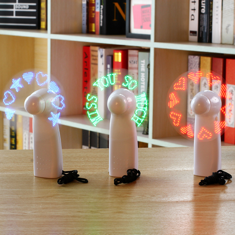 Портативный LED свет со словом вспышка слово вентилятор DIY творческий реклама вентилятор мини вентилятор Пользовательский логотип