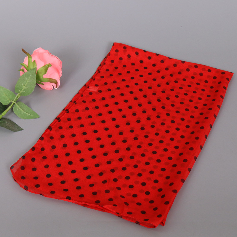 1#大红 (2)- 印花雪纺丝巾 新花色