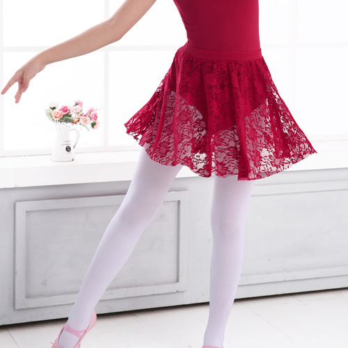 Children's dance practice skirt summer girls chiffon ballet skirt toddler lace performance clothing apron