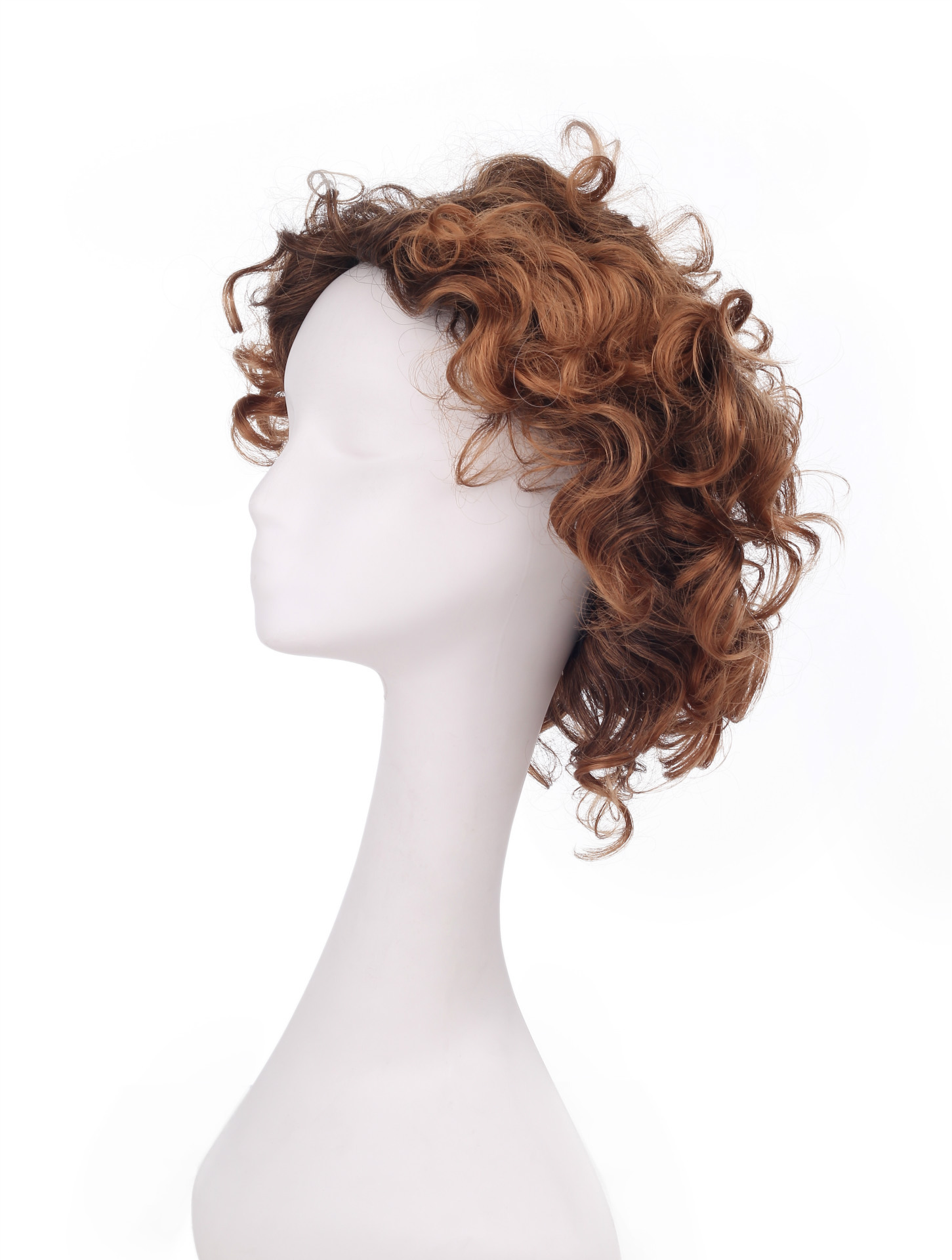 H027 peluca, cabello rizado, cabello corto, damas de moda europeas y americanas