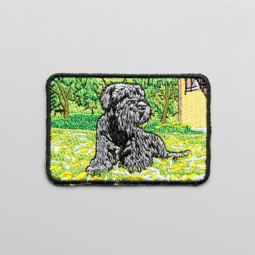 Small Dog Embroidered Badge Arm Patch Fabric Sticker Embroidered Gift Small Patch for Clothes Decoration Animal Iron-on Patch