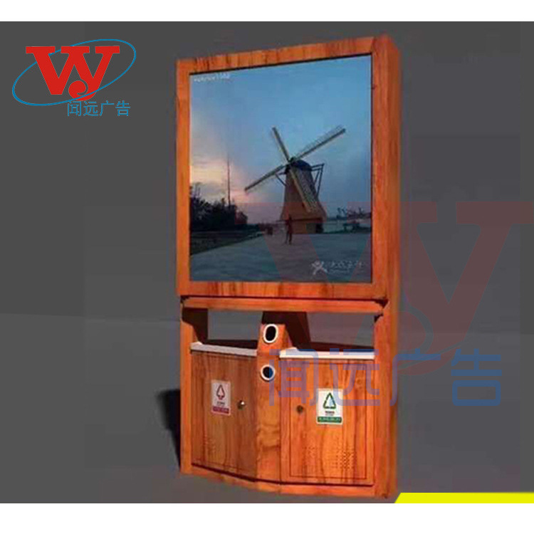 厂家供应不锈钢垃圾箱立式垃圾箱 滚动广告垃圾箱定制环卫果壳箱 