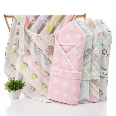 六层棉质纱布抱被新生婴儿宝宝毛巾被抱被毯包被方被婴儿睡袋