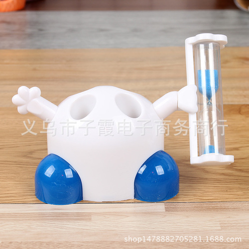 Factory Direct Plastic Toothbrush Holder 3-Minute Timer Hourglass Children's Brushing Timer Cartoon Creative Ornament