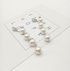 Earrings from pearl with tassels, Korean style, wholesale