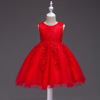 European and American children dress in autumn Princess Dress embroidered lace sleeveless dress skirt wholesale flower g