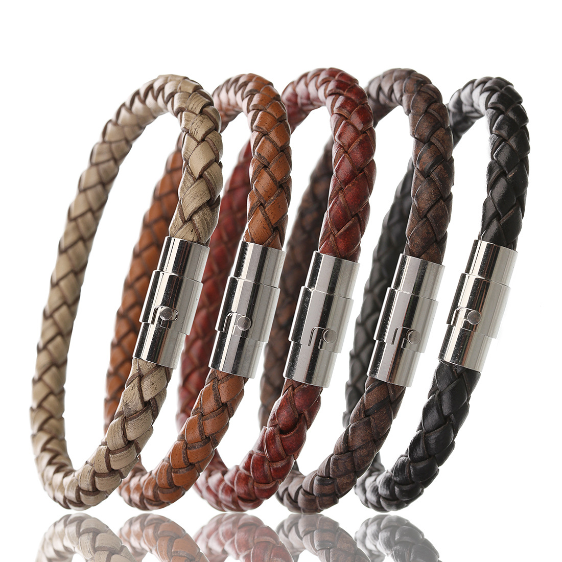 Men's Leather Braided Bracelet