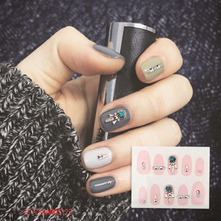 New fashionable diamond-shaped nail stickers, diamond nail stickers for decoration, Korean DIY 3D diamond customization detail image 13
