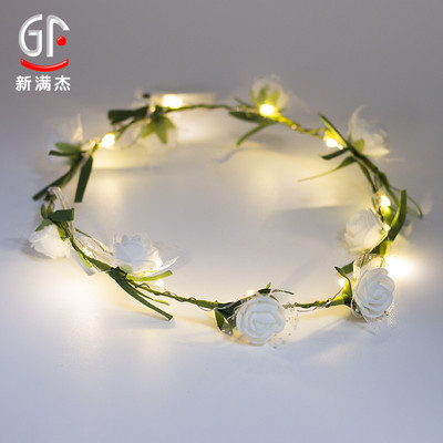 LED luminescence decorate Garland Lamp string travel Anniversary Arts and Crafts Headdress Lamp string Wedding celebration Bridal Hair