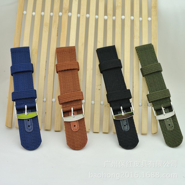 厂家供应户外运动加厚尼龙表带帆布表带防水手表带 皮表带可定制|ms