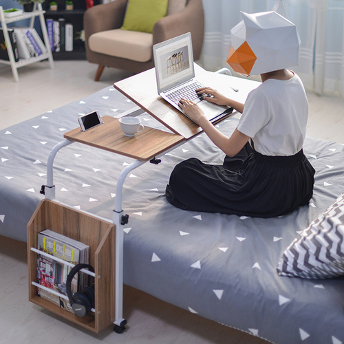 1[Manufacturer] Cross-bed desktop computer table tilt mobile care home laptop computer table