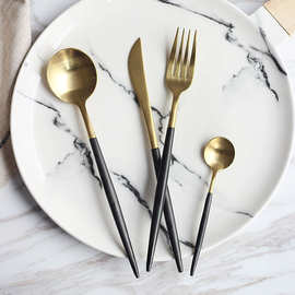 欧式不锈钢雕花西餐餐具镀银全套不锈钢牛排刀叉西餐刀叉勺餐具