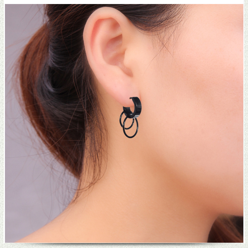 1 Piece Simple Style Geometric Plating Stainless Steel Earrings display picture 4