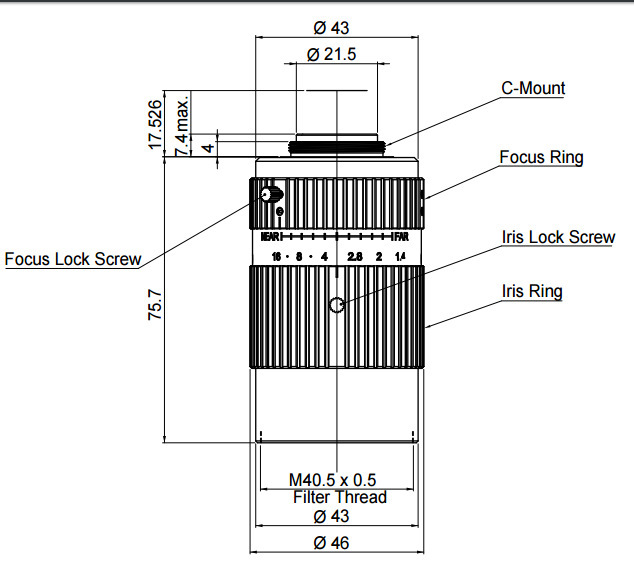 Moritex ML-U1214MP9 FA CCTV 镜头 日本MORITEX茉丽特工业镜头