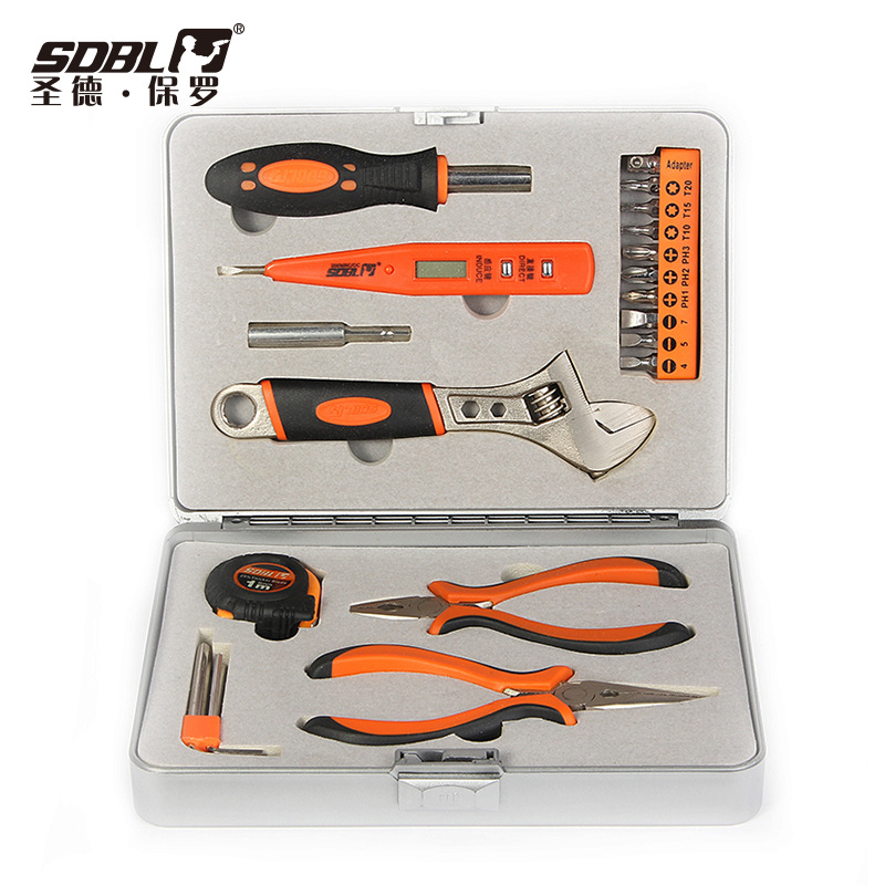圣德保罗家用迷你工具箱五金工具22件套迷你工具组合品质