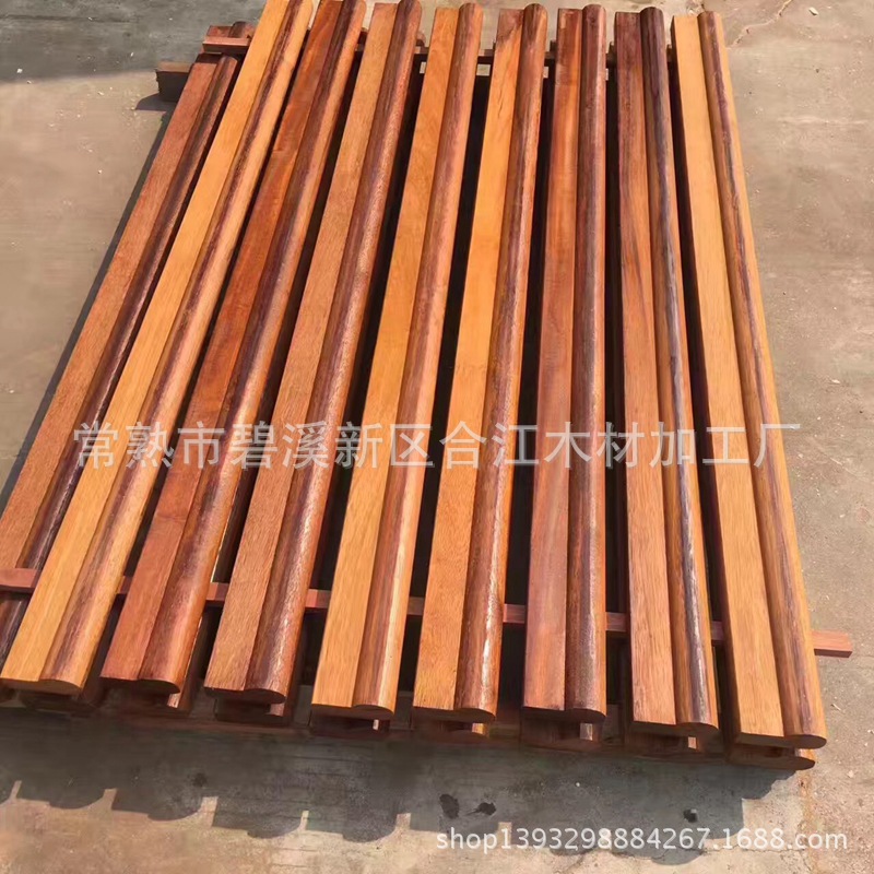 厂家定制加工菠萝格扶手,柳桉木扶手,公园扶手,户外扶手|ms