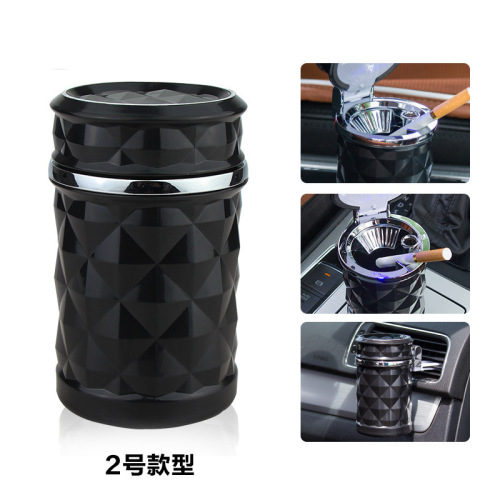 Car ashtray, car cut surface hanging type in-car multi-functional night light LED lamp universal creative ashtray with lid