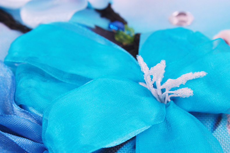 Oujin nianhua cinta bordado fábrica directa color impresión colgante pintura Jade Nieve Azul vestido 1 sala de entrada pintura decorativa