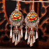 Retro fashionable ethnic earrings, accessories, wholesale, ethnic style, with embroidery