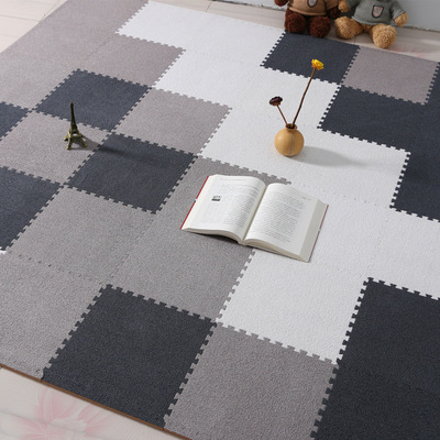 拼接毛绒地毯客厅小地垫拼图地板垫子加厚可爱泡沫地毯卧室床边毯