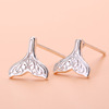 Small universal fashionable earrings, silver 925 sample, Korean style, simple and elegant design