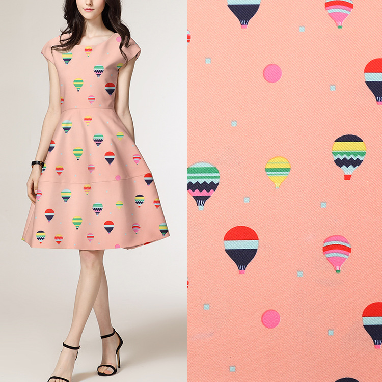 厂家销售 全涤纶印花布 时尚春夏连衣裙运动服面料供应