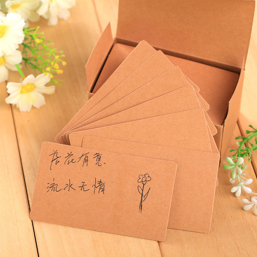 Creative solid color note, nostalgic retro kraft paper word card, message card, diy graffiti card, factory direct sale