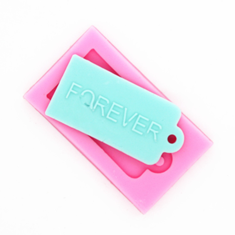 铭牌挂牌复古爱情祝福语项链吊牌硅胶翻糖模具 巧克力模具