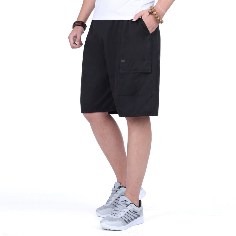 Летние тонкие шорты для среднего и пожилого возраста, мужские повседневные брюки с несколькими карманами, хлопковые пляжные брюки-карго, брюки для пап среднего возраста